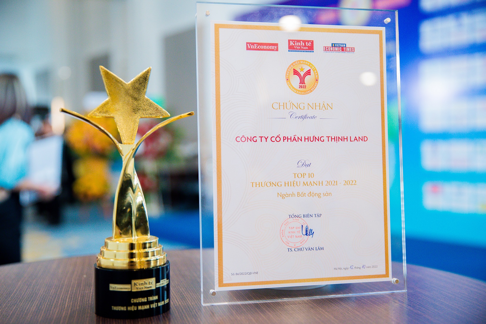 Đây là năm thứ 2 liên tiếp Hưng Thịnh Land được vinh danh tại giải thưởng “Thương hiệu mạnh Việt Nam”